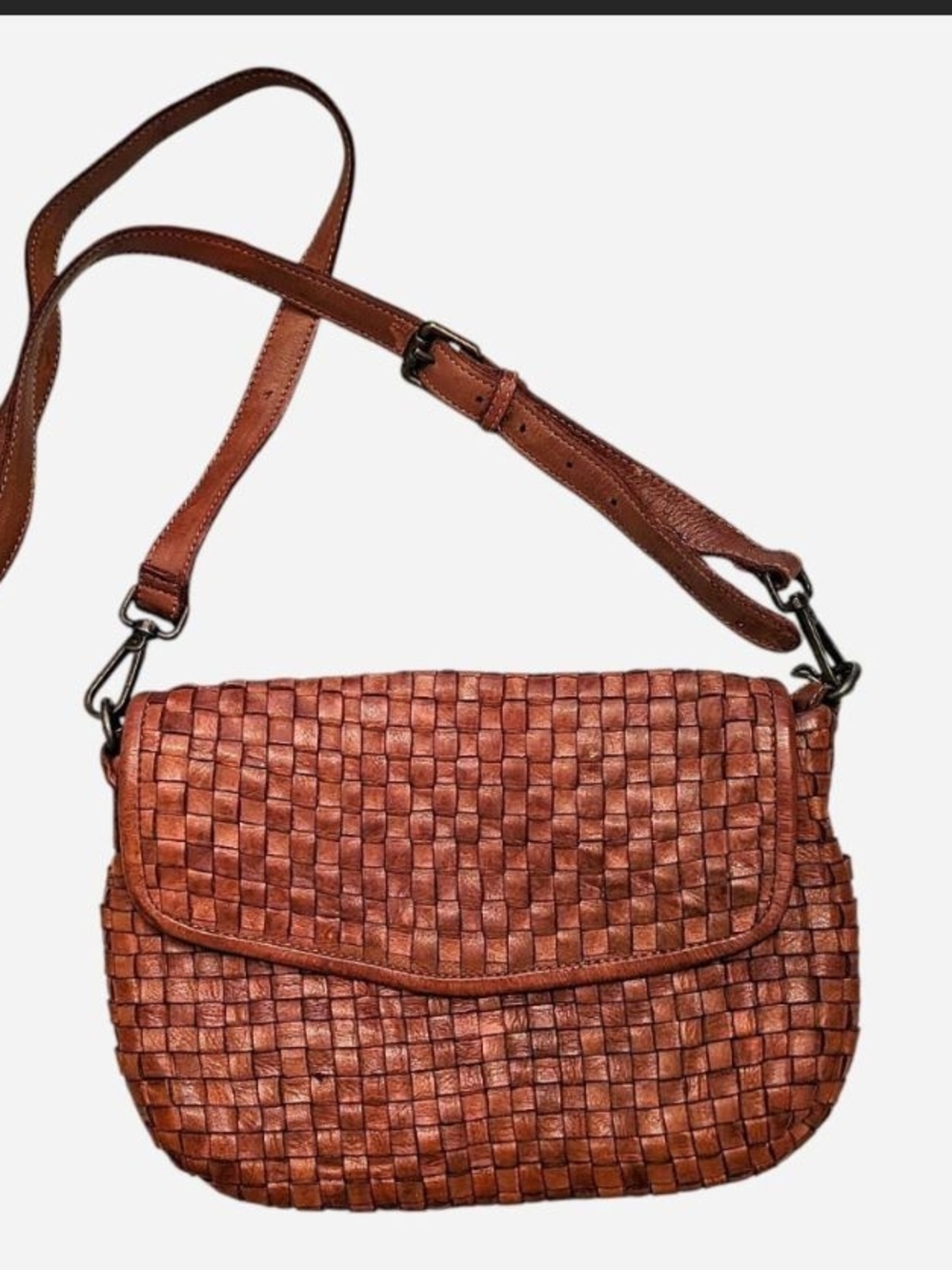 super Soft Valentina Woven Leather Crossbody Bag Made in Italy
